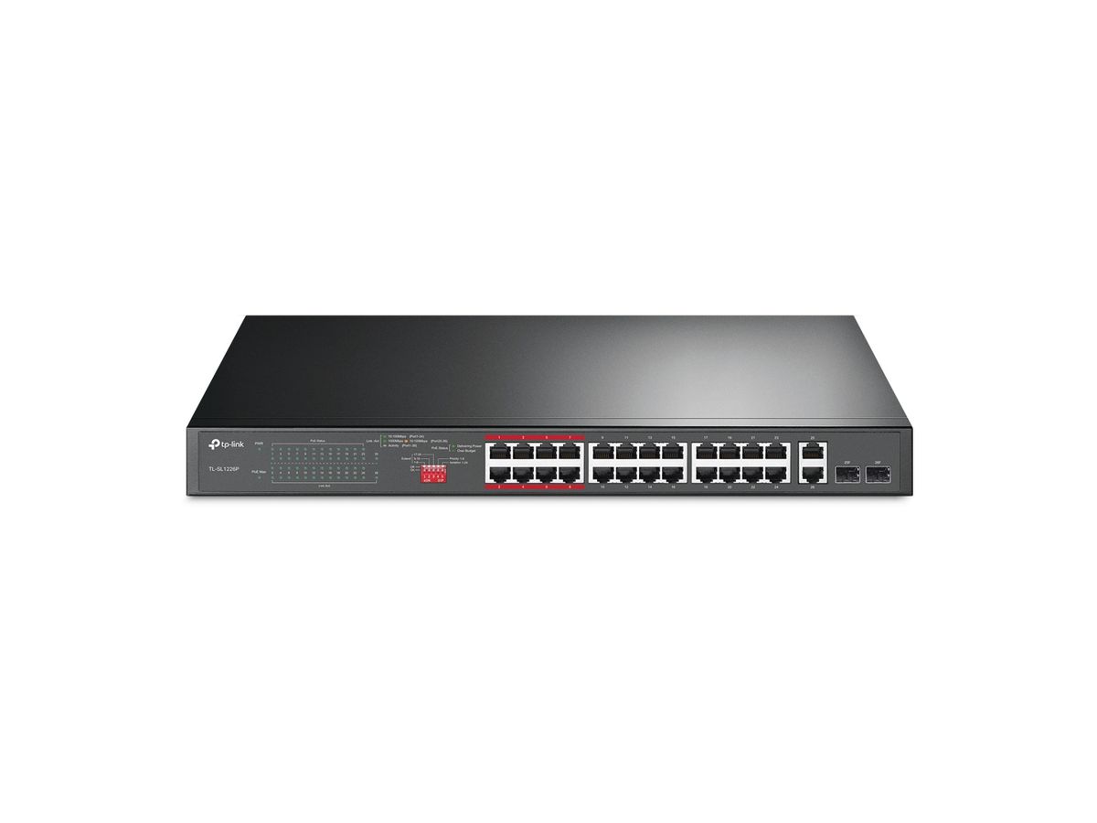 TP-Link TL-SL1226P Unmanaged Gigabit Ethernet (10/100/1000) Power over Ethernet (PoE) 1U Grijs