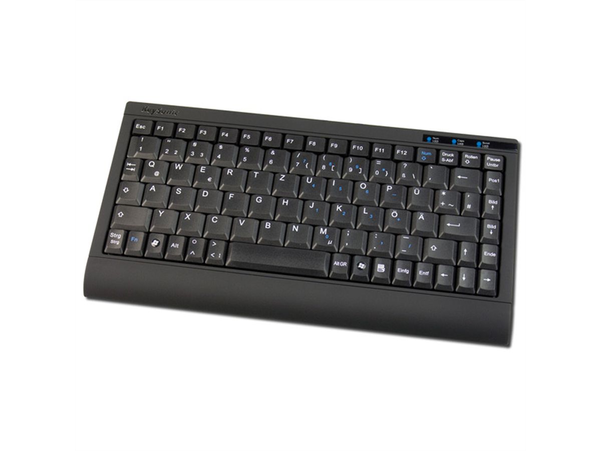 KeySonic ACK-595 C+ Mini toetsenbord, PS/2 - USB, zwart, Duits toetsenbord Layout