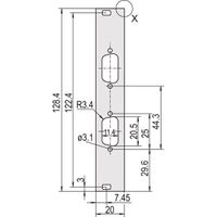 SCHROFF U-profile Front Panel, Shieldable, D-Sub Cutout, 3 U, 4 HP, 2 x 9 Pin, 2.5 mm, Al, Front Anodized, Rear Conductive