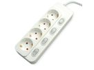 VALUE 4-voudige stekkerdoos met afzonderlijke schakelaars, wit, 1,5 m