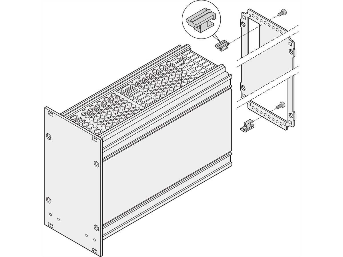 SCHROFF Insteekeenheid met frame Achterwandbevestiging, 5 paar