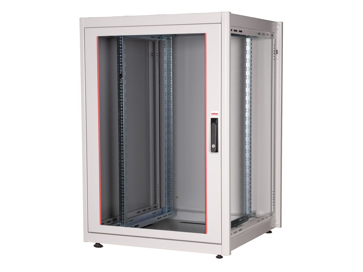 ROLINE 19-inch netwerkkast Basic 22 U, 800x800 BxD Glazen deur grijs