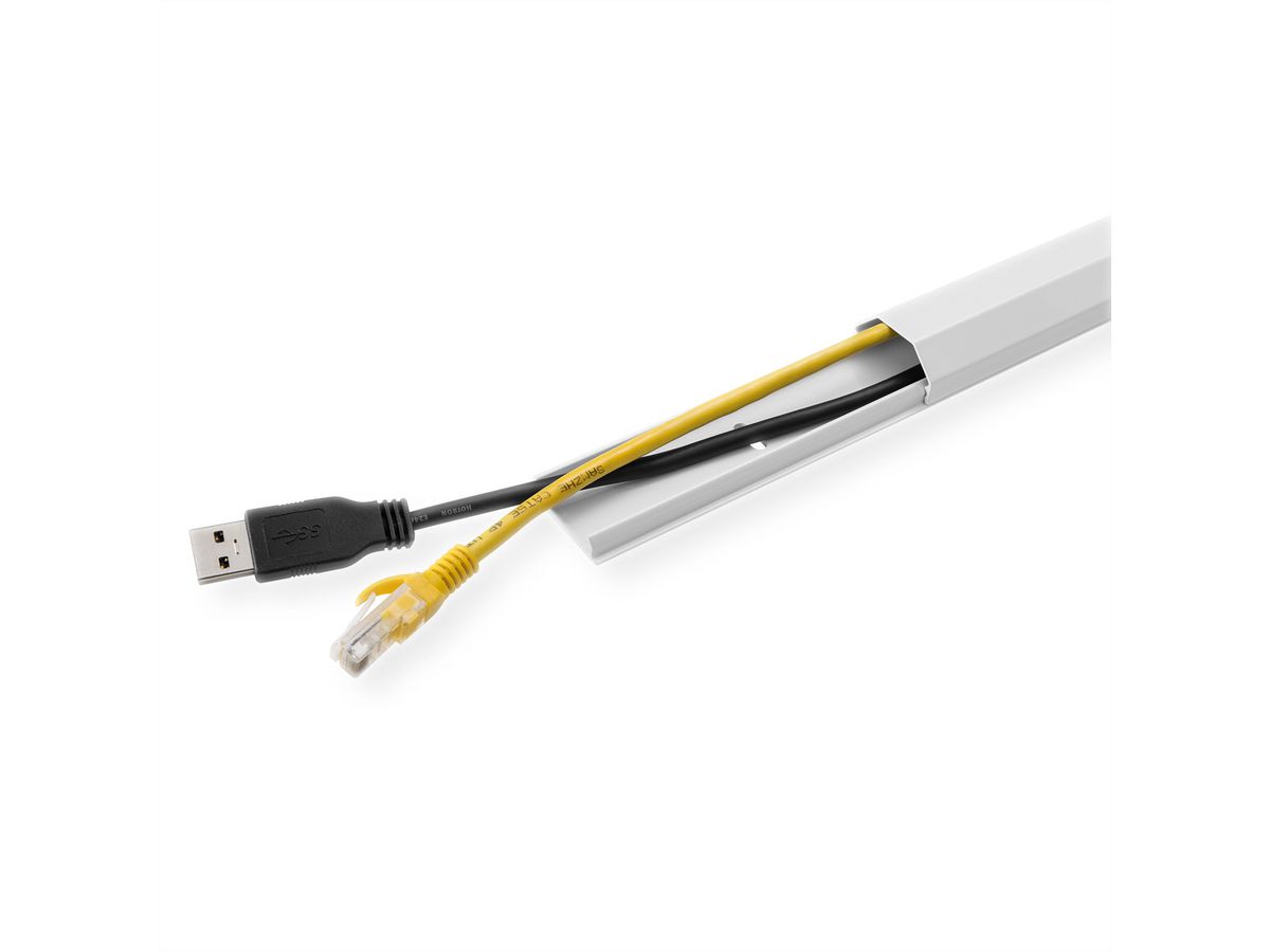 ROLINE Cable Cover, Aluminium, 33x18mm, white, 1.1 m