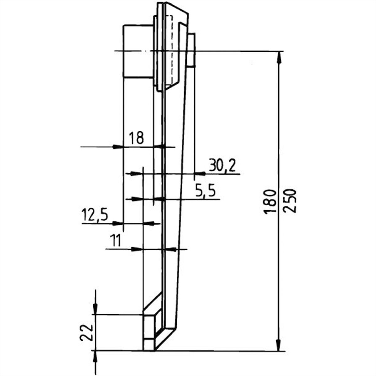 SCHROFF Tip-Up Handgreep Vervangingsonderdelen, 180 mm