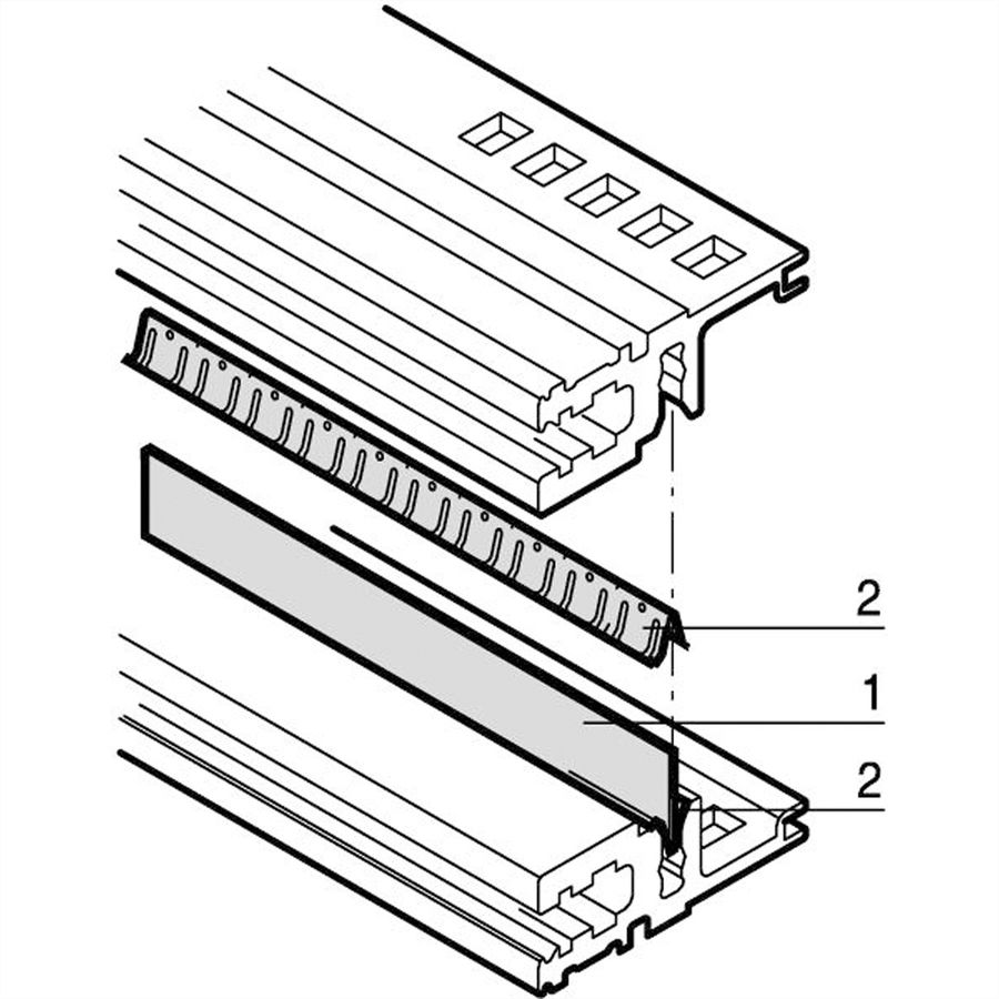 SCHROFF EMC afschermingsset, tussen horizontale rails, roestvrij staal, 20 pk