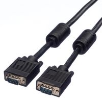 STANDAARD SVGA-kabel HD15 + ferriet, M/M, zwart, 10 m