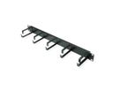 VALUE 19" 1U Cable Management Plate, G-Type, 5 Hooks, black