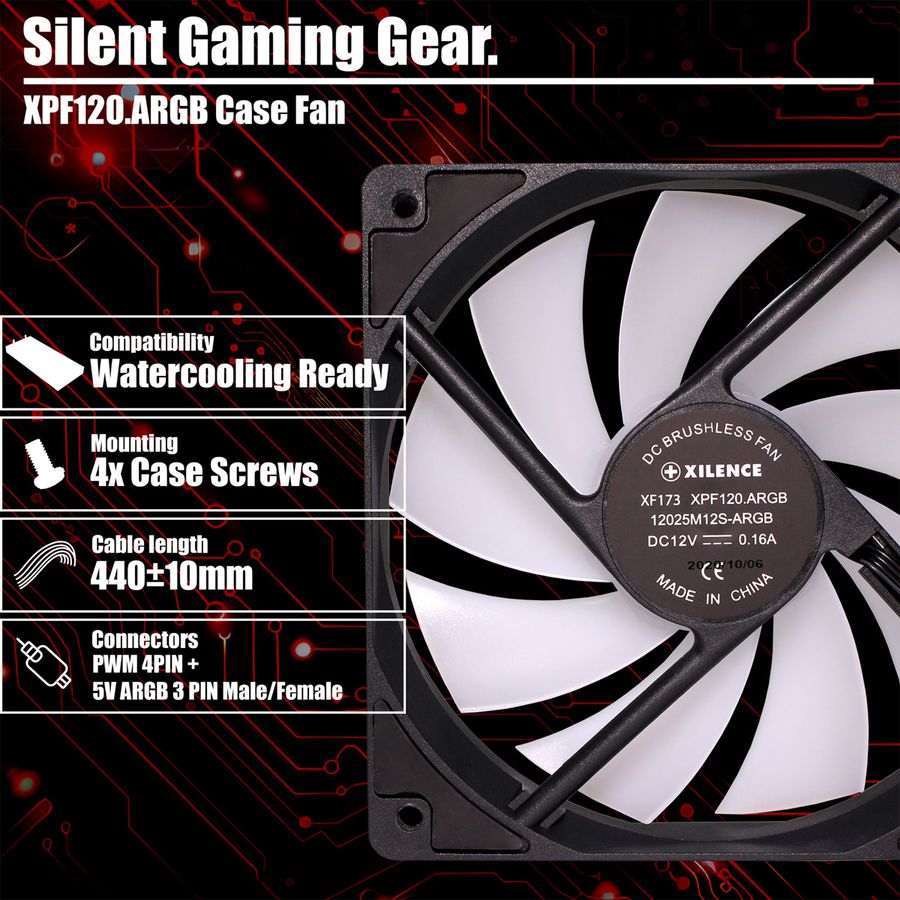 Xilence XPF120.ARGB 120mm PWM Case Fan, ARGB LED