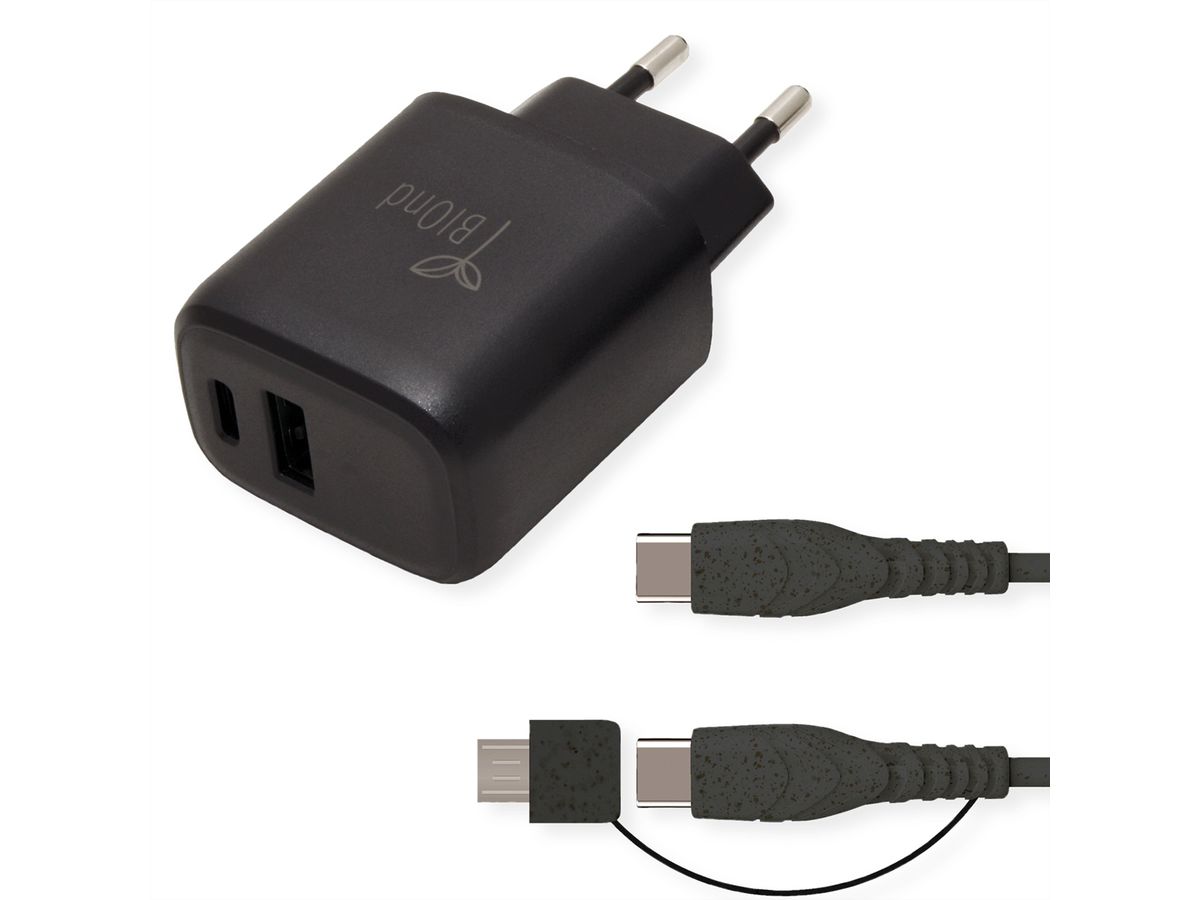 BIOnd BIO-CMC-20W PD 20W Charger Dual Port + USB-C KABEL