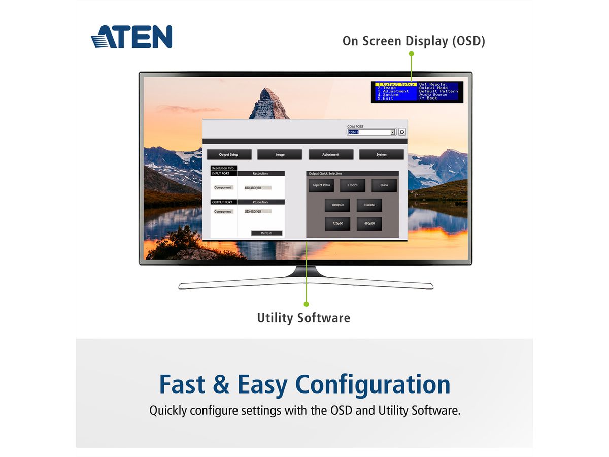 ATEN VC812 HDMI naar VGA converter met schaalfunctie