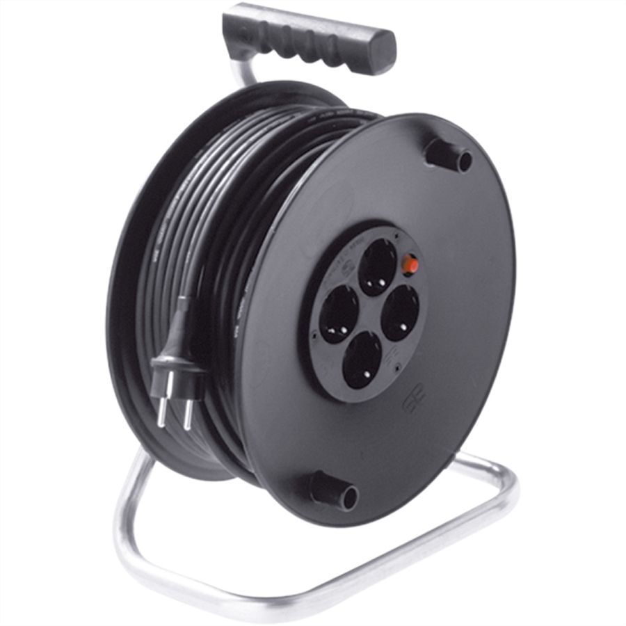 BACHMANN Schutzkontakt-Aufrollkabeltrommel 4fach 230VAC, 50 m