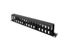 VALUE 19" Frontplaat 1 HE met rangeerkanaal 40 x 80 mm, zwart