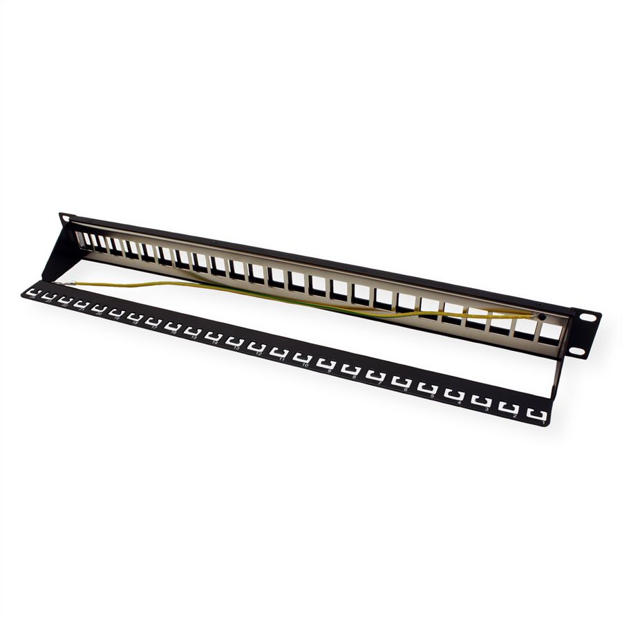 ROLINE 19" keystone patchpaneel, 24P, afgeschermd, zwart