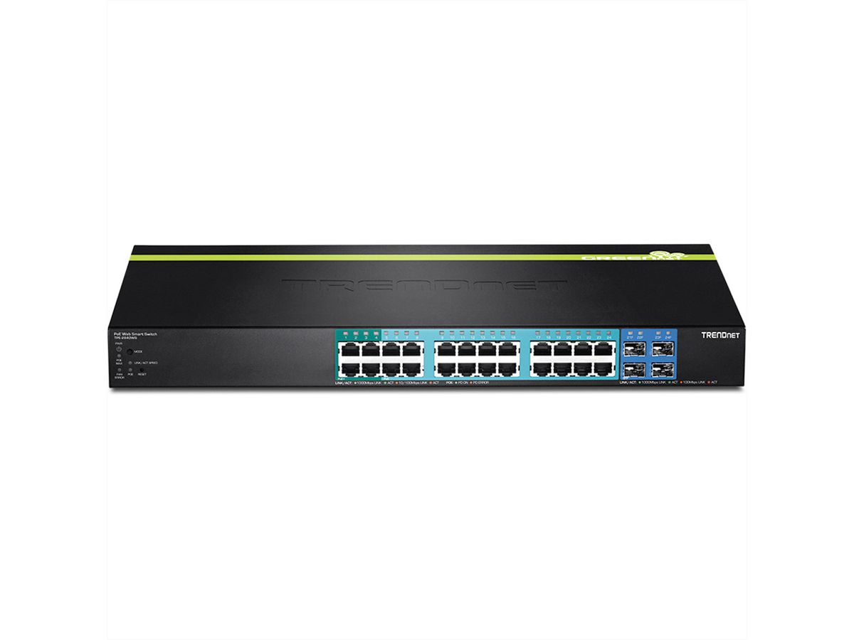 TRENDnet TPE-2840WS 28-poorts POE+ switch Gigabit Smart 24 PoE/PoE+ 4 SFP 195W