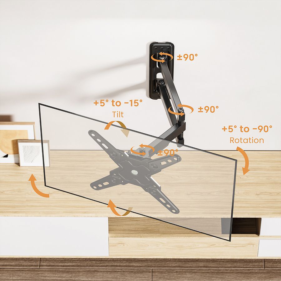 VALUE TV Monitor Arm, Wall Mount, < 109cm, < 20kg, 3 joints
