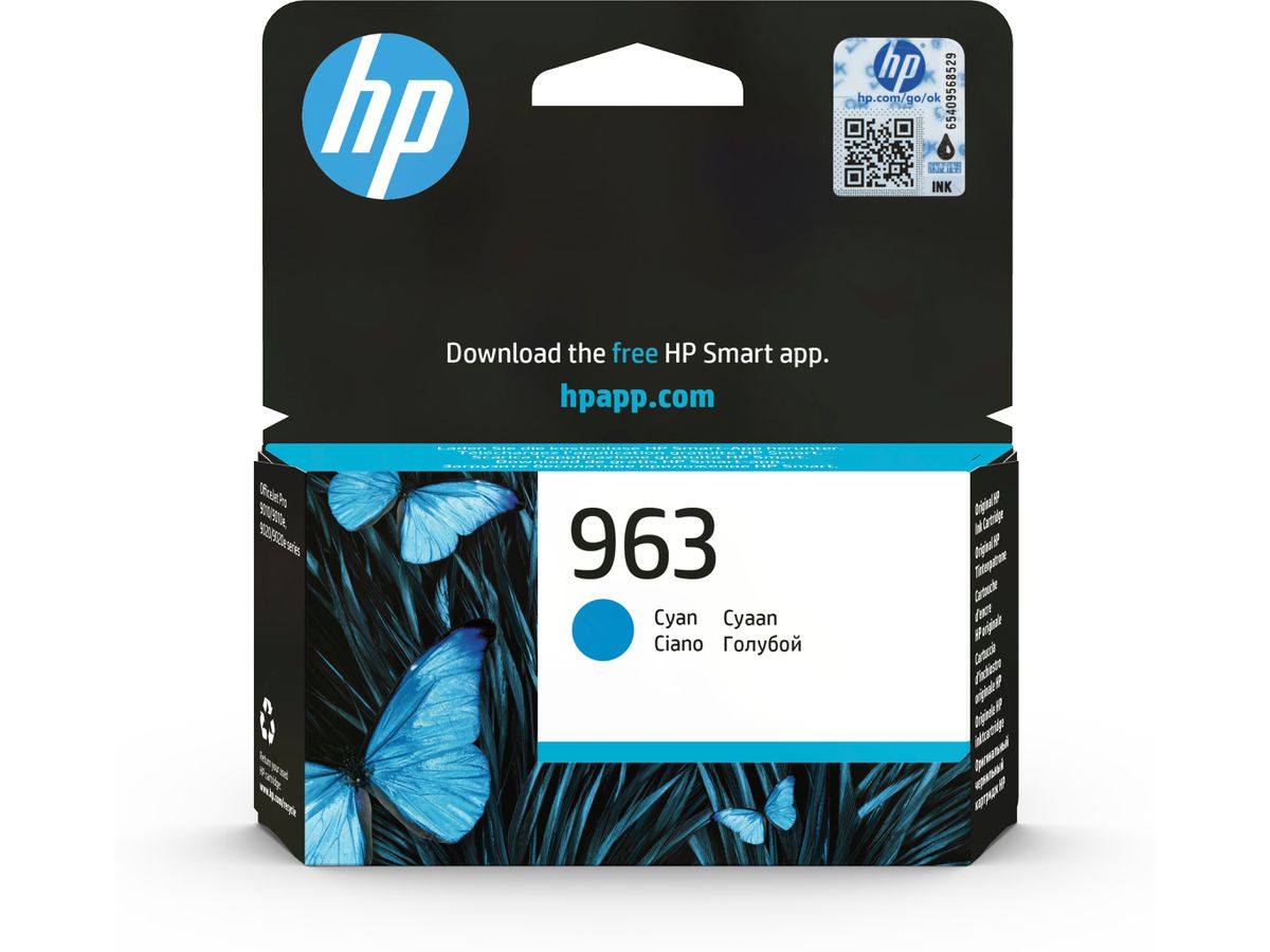 HP 963 Cyan Original Ink Cartridge