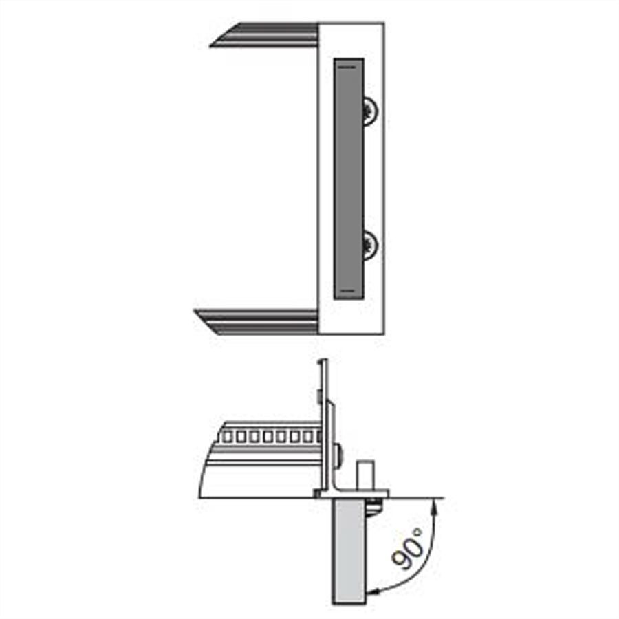 SCHROFF-handgreep uit één stuk, breedte 12,2 mm, zwart geanodiseerd, 249 mm