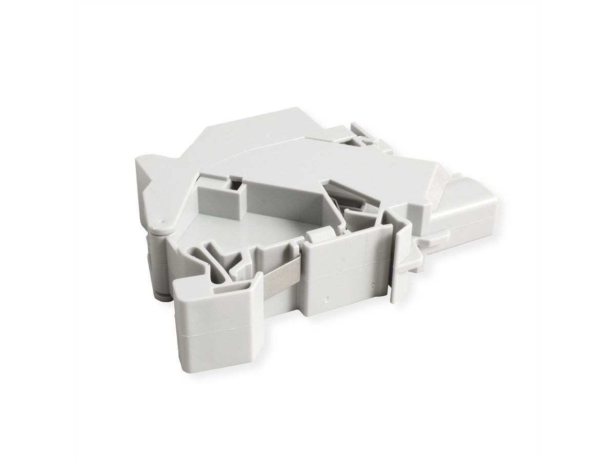 ROLINE DIN-railadapter voor Keystone-modules, incl. Cat.6A Keystone, afgeschermd, 45°