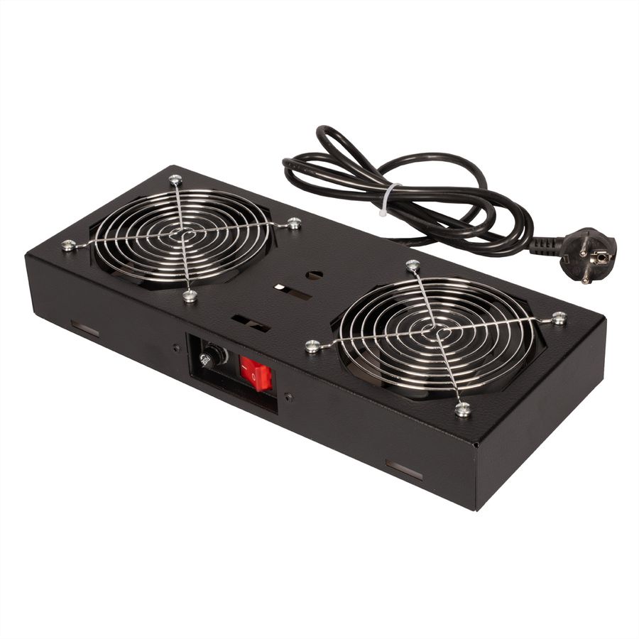 ROLINE Fan unit with 2 fans, for 19" Wall Cabinet black