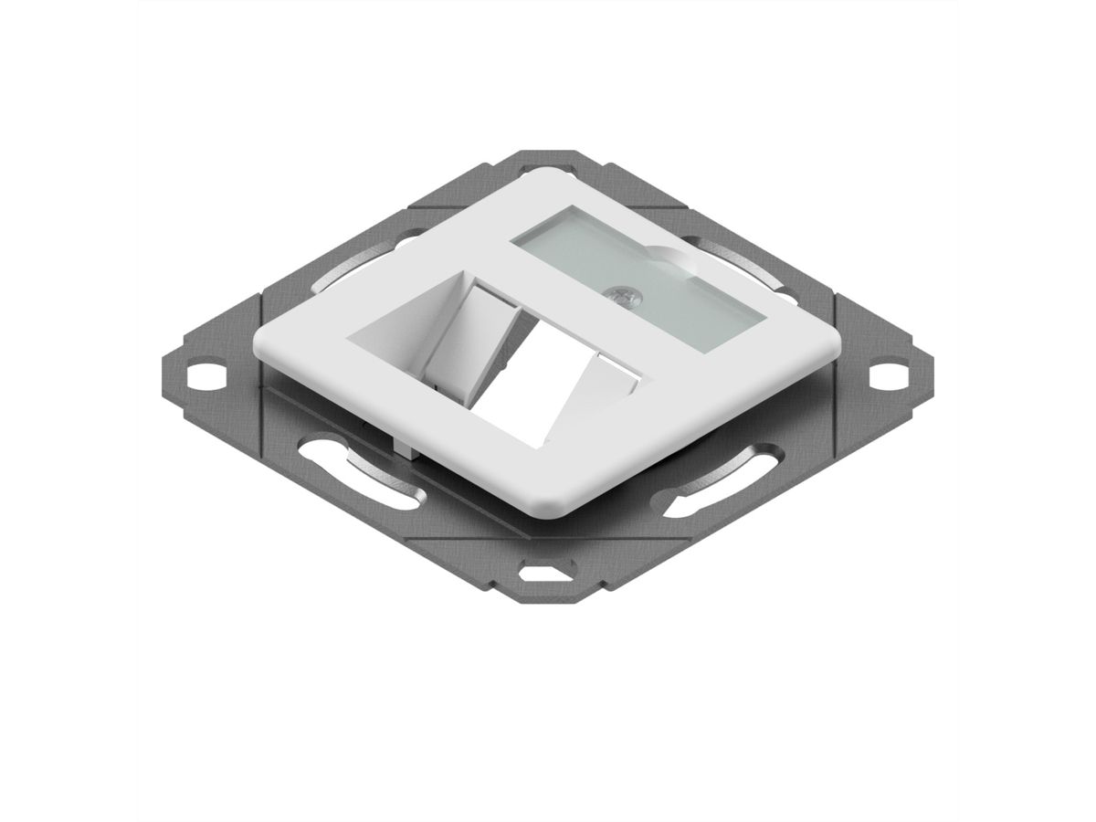 EasyLan preLink / fixLink modulehouder, 1xKS met middenplaat RAL 9010