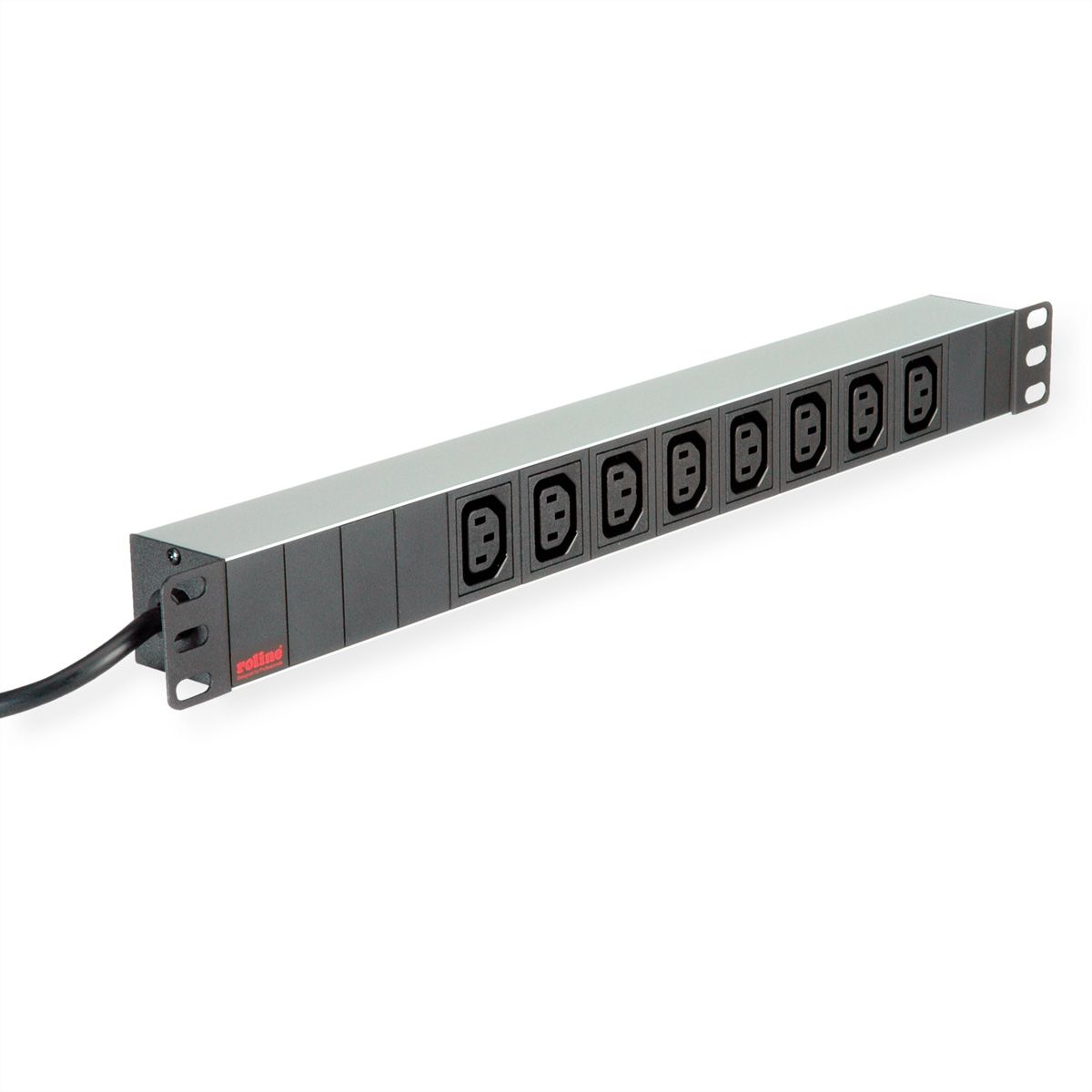 ROLINE 19" PDU for Cabinets 8x 3600W, IEC320 C13 - German Type M, silver, 2 m