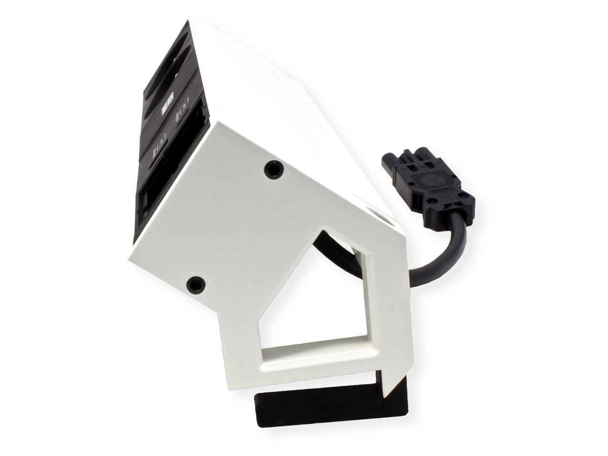 BACHMANN DESK2 2xUTE 1xUSB A/C 22W 1xCM 0,2m GST18 RAL9010