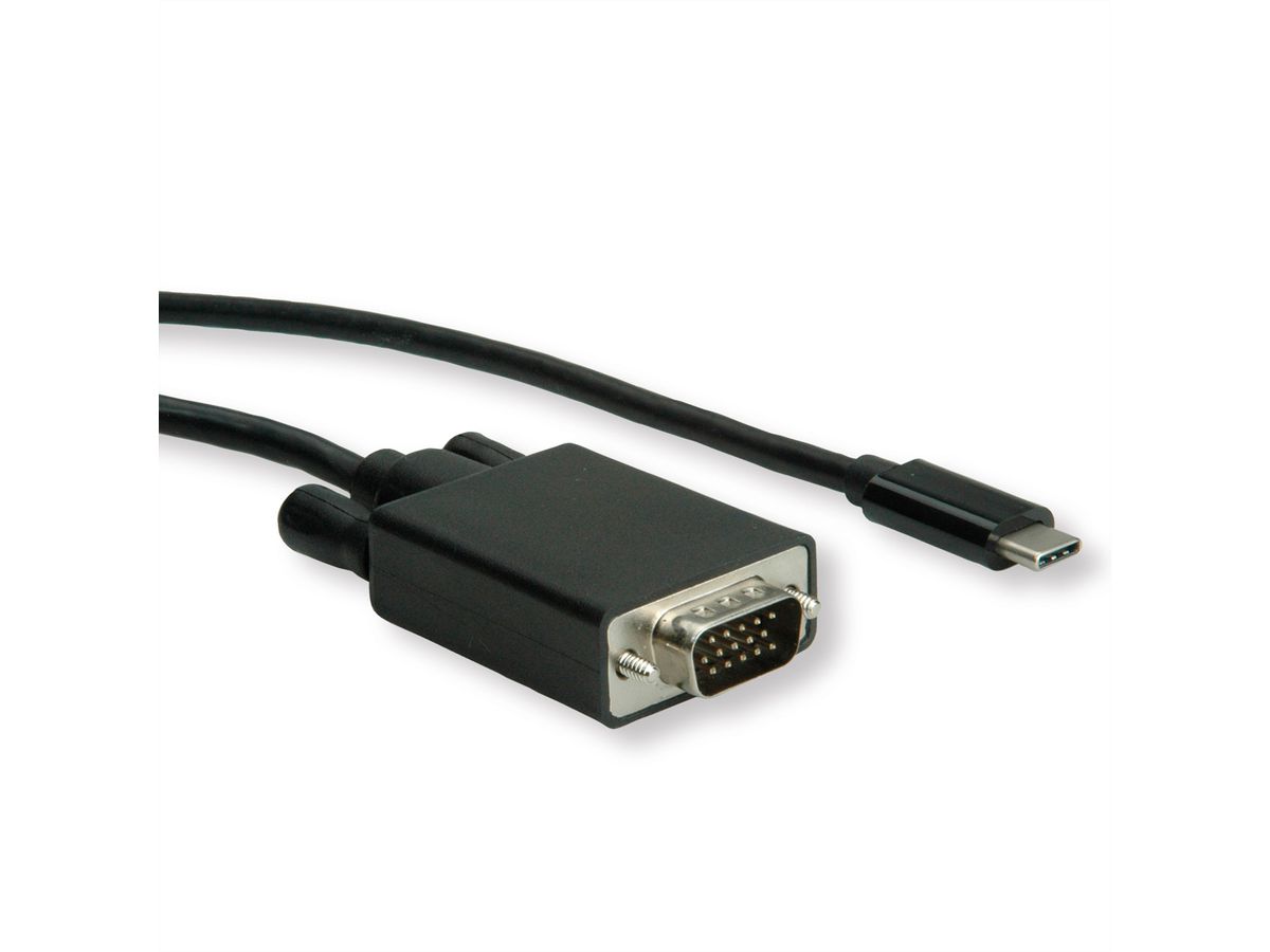 ROLINE USB type C - VGA adapterkabel, M/M, 1 m