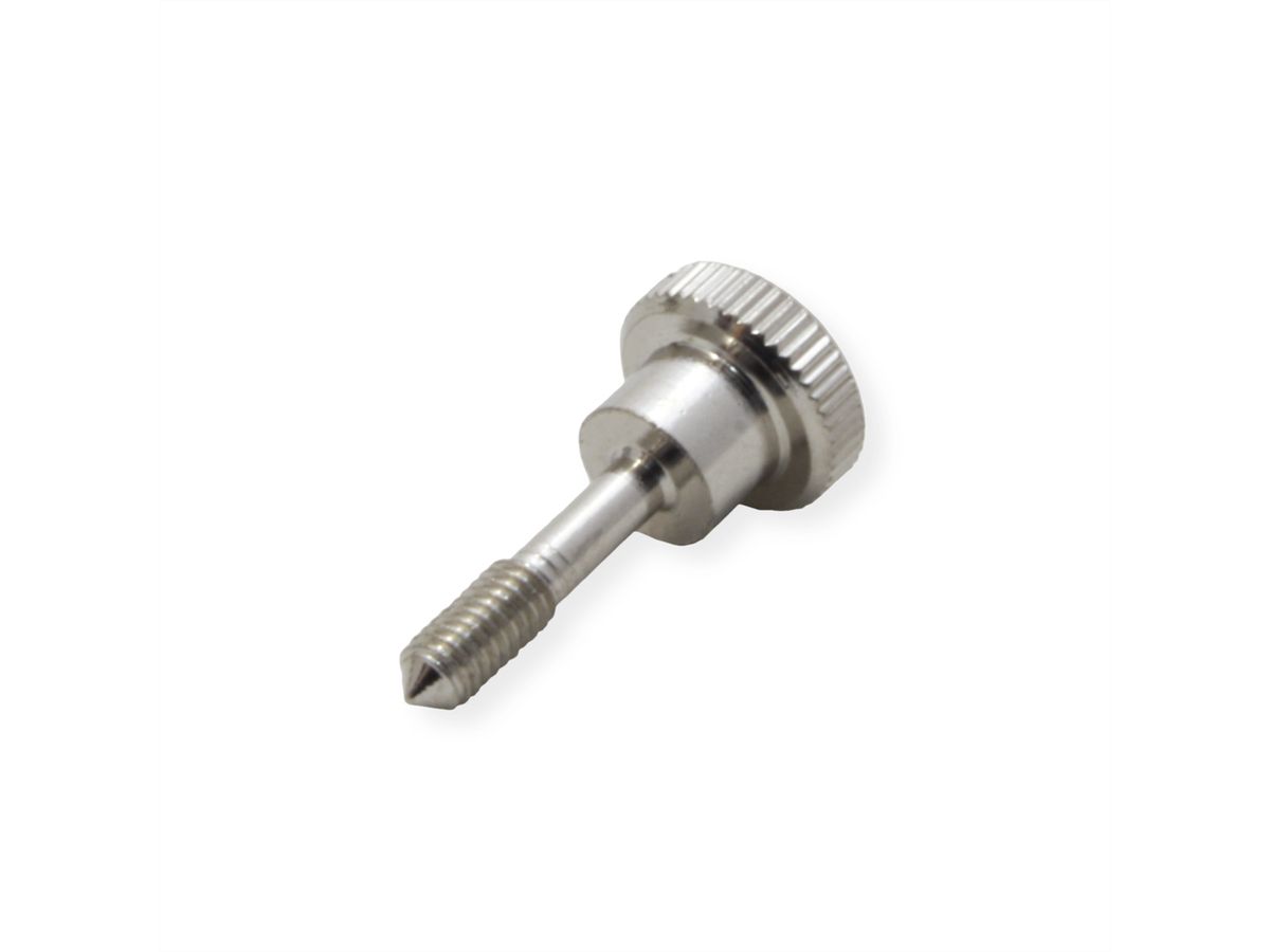 SCHROFF Collar screw, knurled head/slotted short (M2.5x11), brass nickel plated