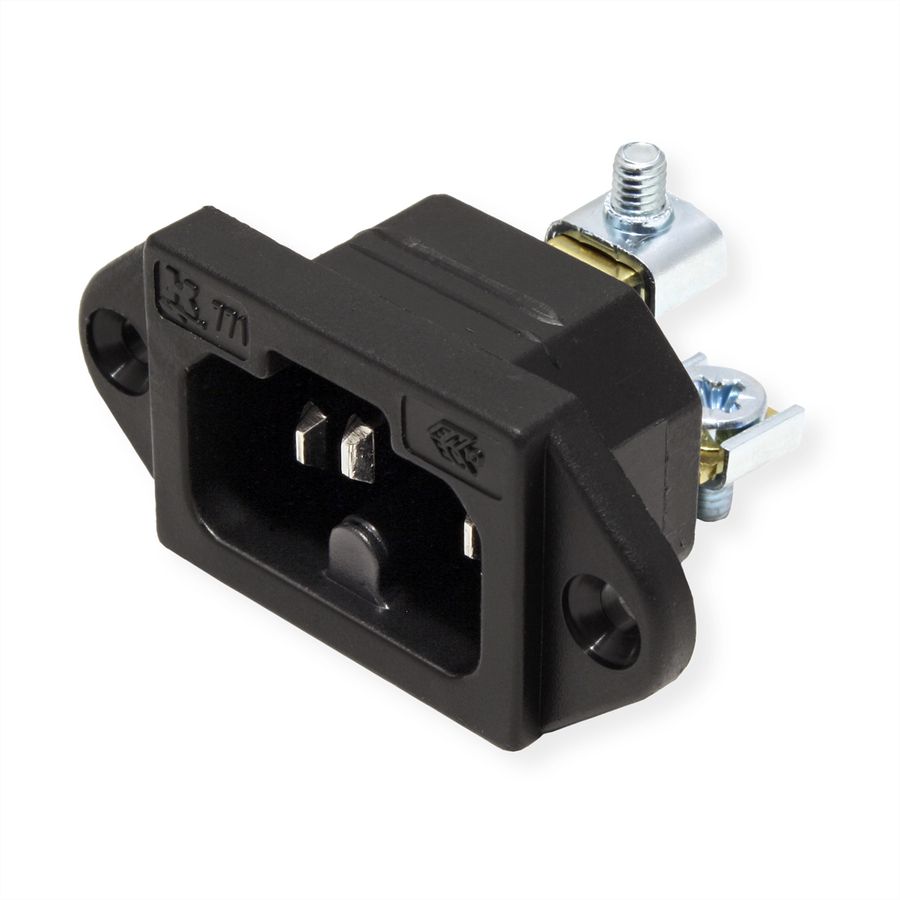 BACHMANN IEC320 C15A hot appliance inlet plug, C16A with screw terminals, black