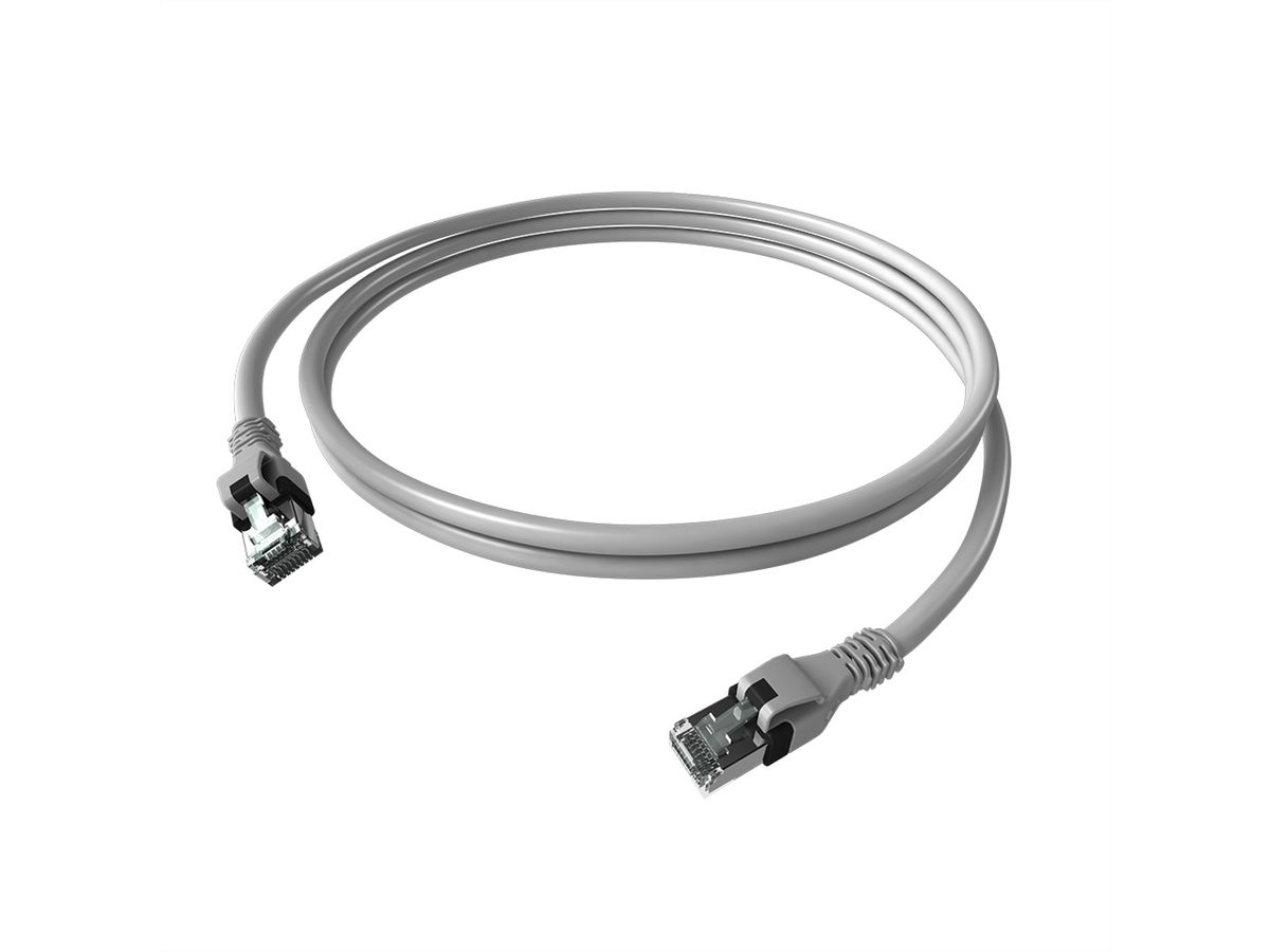 EasyLan DualBoot PushPull IP20 patchkabel, Cat.6A (Klasse EA), S/FTP, grijs, 0,5 m