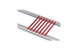 SCHROFF Guide Rail, 4.4" PCB Type, Plastic, 220 mm, 2.5 mm Groove Width, Red, 50 Pieces