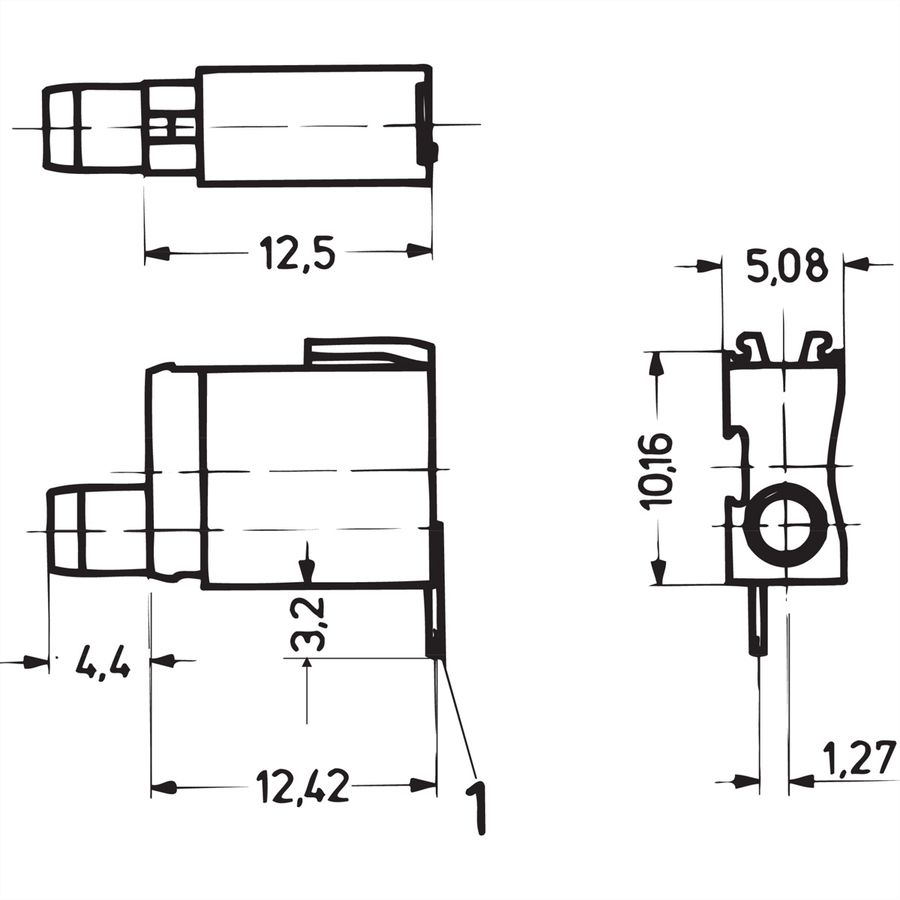 SCHROFF Single LED Test Socket, Ø 2 mm, Short Type, Mounting Plane 1