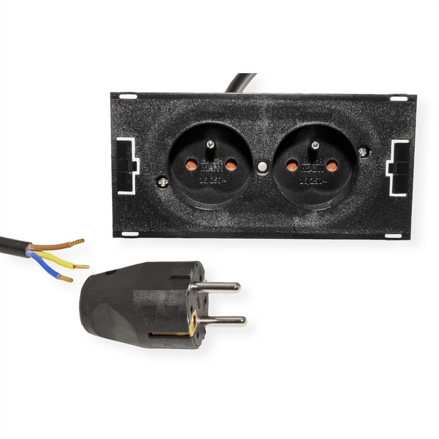 BACHMANN DUE 2xUTE power 2.0m AEH, black, 2 m