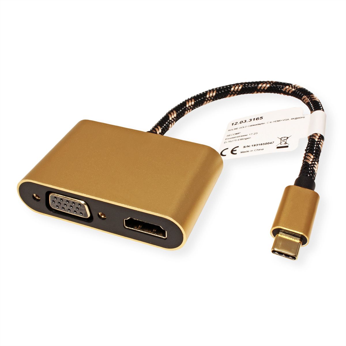 ROLINE GOLD Display Adapter USB Type C - VGA + HDMI
