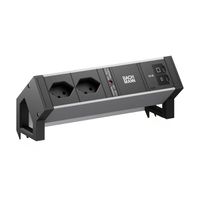BACHMANN DESK2 ALU BLACK 2xCH 90°, 1xUSB C/C45W L=0,2m