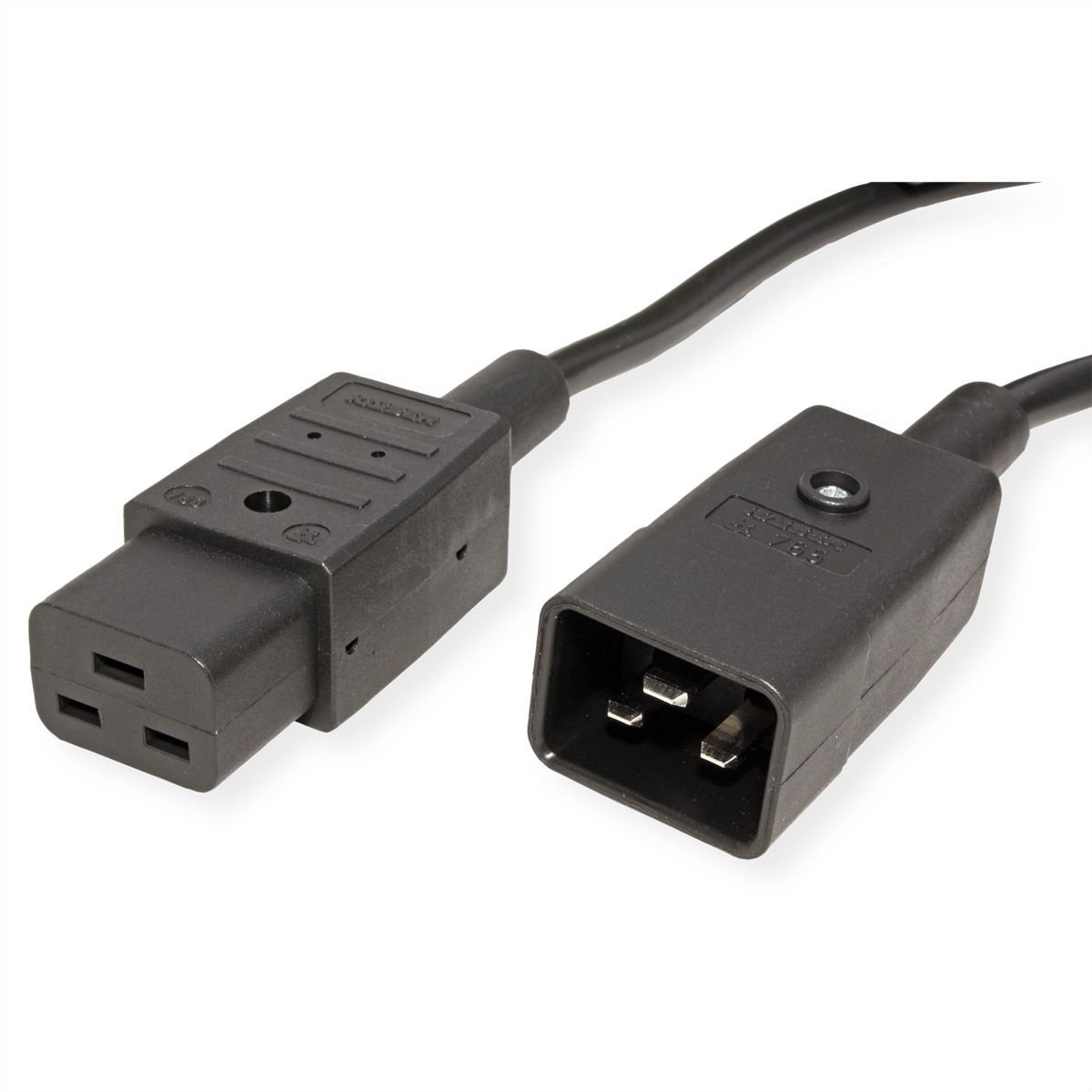 BACHMANN mains cable IEC320/C19-C20 16A/250V IEC connection, black, 0.5 m