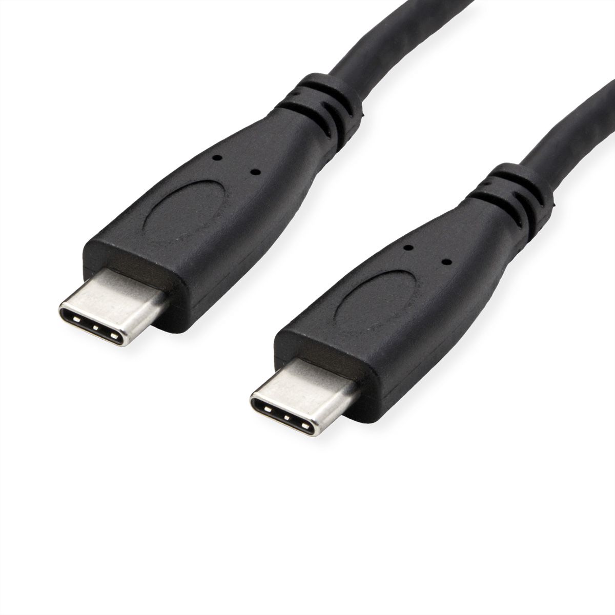 ROLINE USB 3.2 Gen 2 kabel, met PD, C-C, M/M, 4K UHD-1, 10Gbit/s, Emark, 100W, zwart, 0,5 m