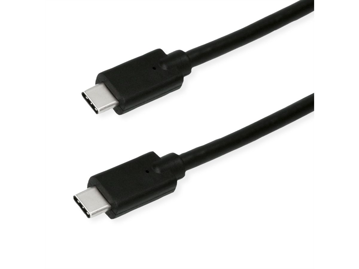 ROLINE GREEN USB 3.2 Gen 2x2 Cable, PD (Power Delivery) 20V5A, with Emark, C-C, M/M, 20 Gbit/s, black, 0.5 m