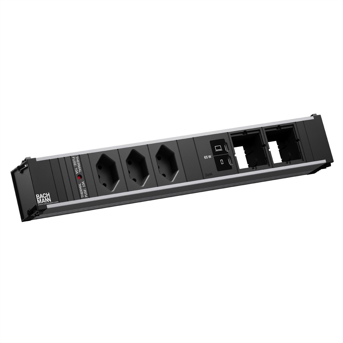 BACHMANN CONI L 3xCH 0° 1xUSB C/C 65W, 2xCM L=0.2m