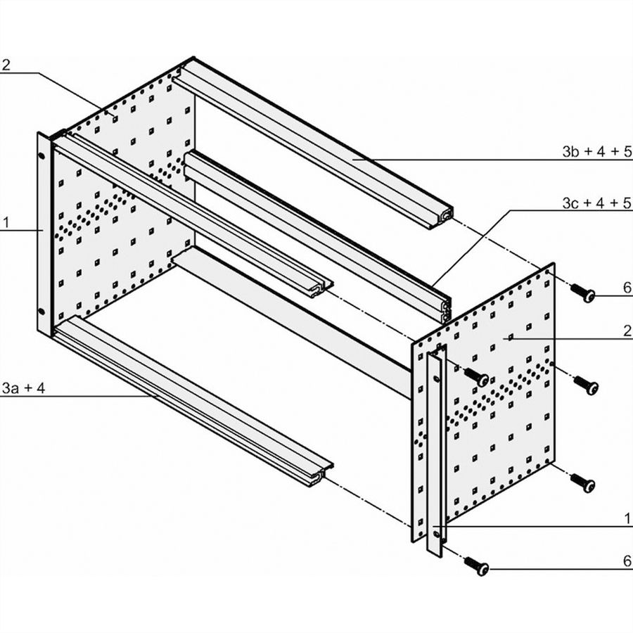 SCHROFF EuropacPRO 19" Subrack Kit for Backplane, Retrofit Shielding, 6 U, 175 mm