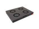 ROLINE 19-inch ventilatorunit 4 ventilatoren, Thermostaat zwart