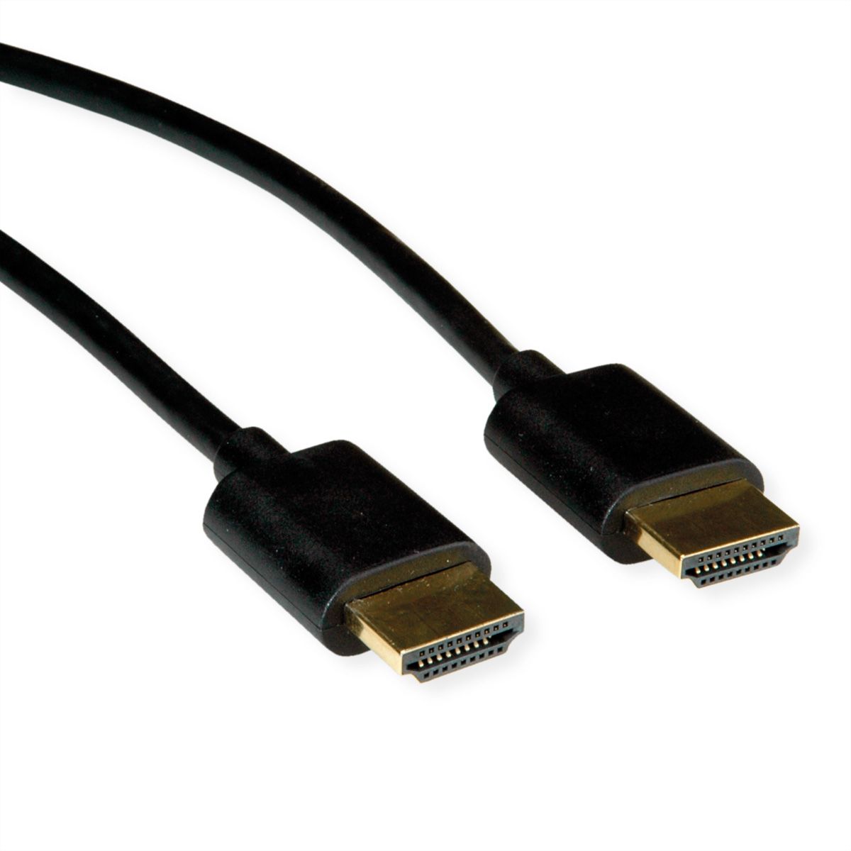 ROLINE HDMI High Speed Cable + Ethernet, Ultra Slim, M/M, black, 1.5 m