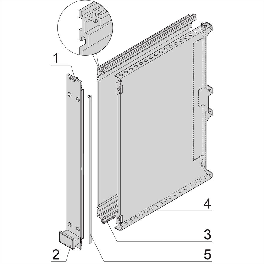 SCHROFF-frame insteekmodule PRO-set, met kap, afgeschermde uitvoering, 6 HE, 5 HE, 167 mm