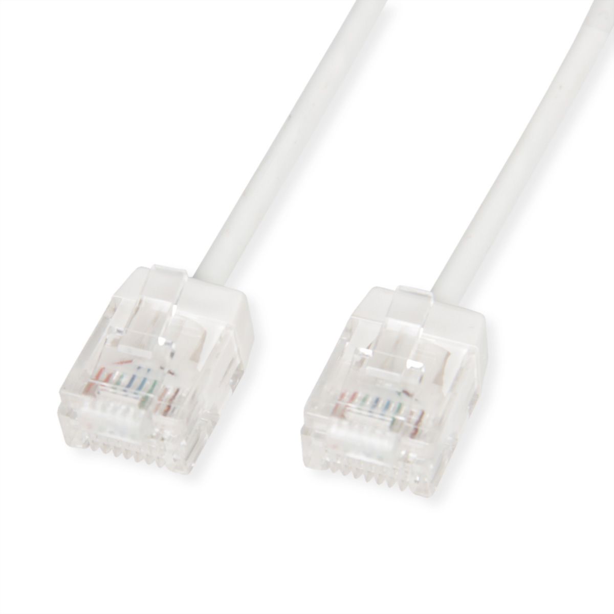 ROLINE UTP DataCenter Patchkabel Cat.6A (Class EA), LSOH, dun, extra korte stekker, wit, 0,5 m