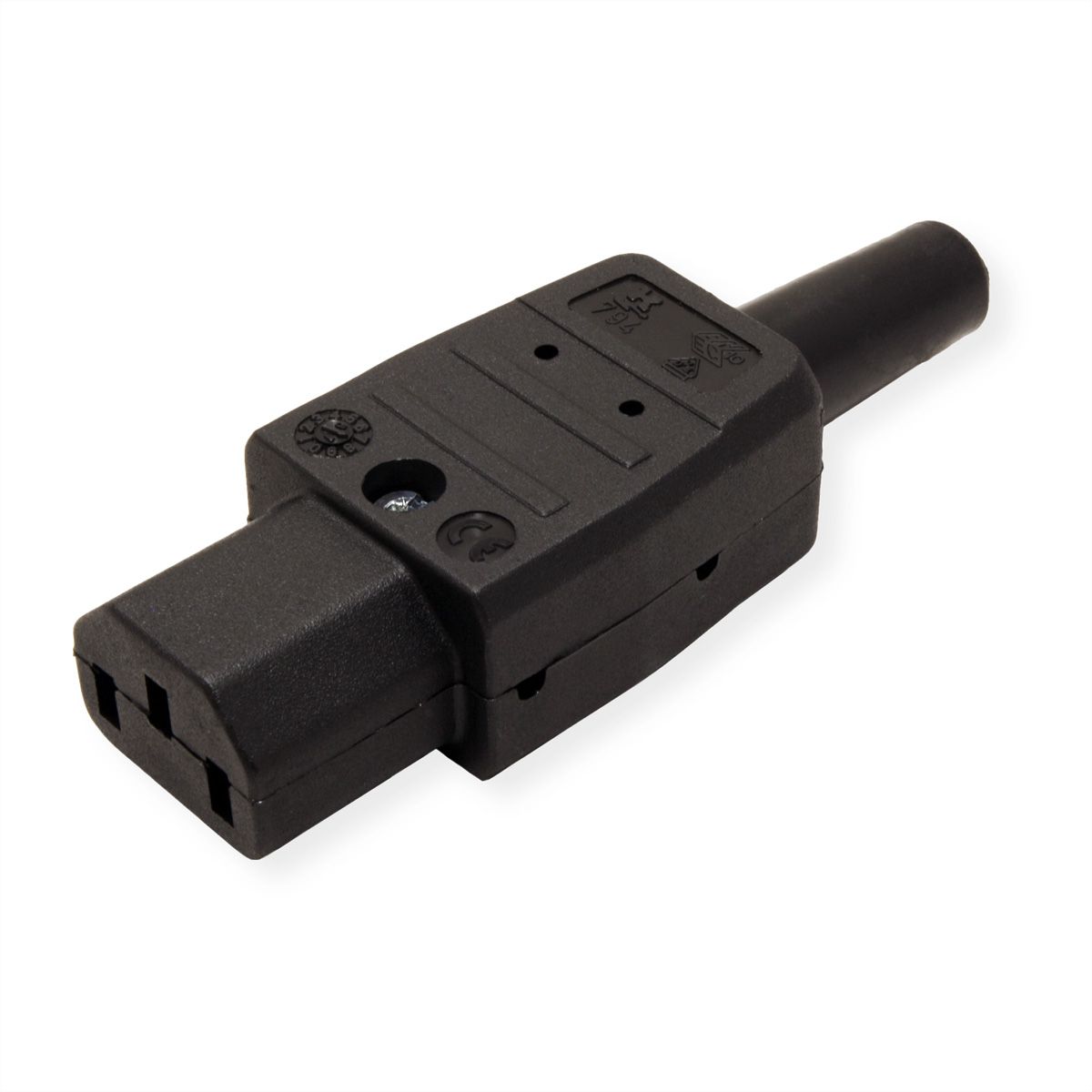 BACHMANN cold device coupling IEC320 C13 10A/250VAC, screw connection, black