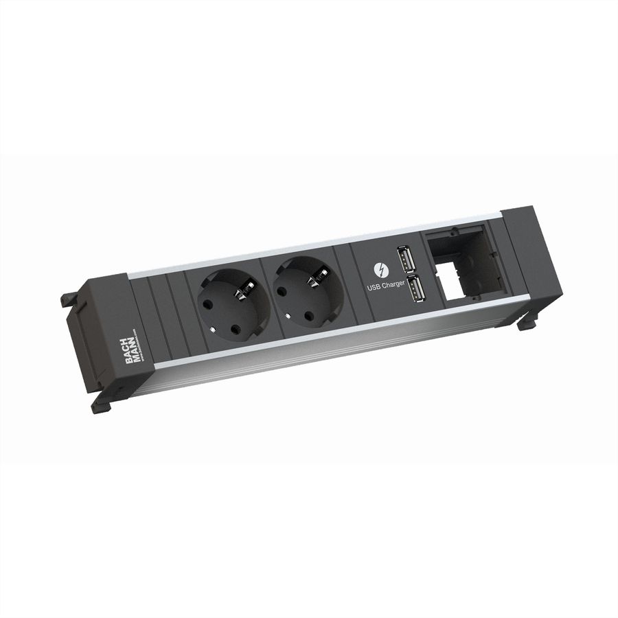 BACHMANN POWER FRAME Medium 2x earthing contact 1x USB Charger 1x ABD