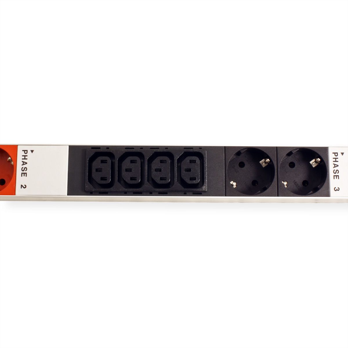 BACHMANN IT PDU ALU 0U 12x C13 6x earthing contact 3x 16A CEE red