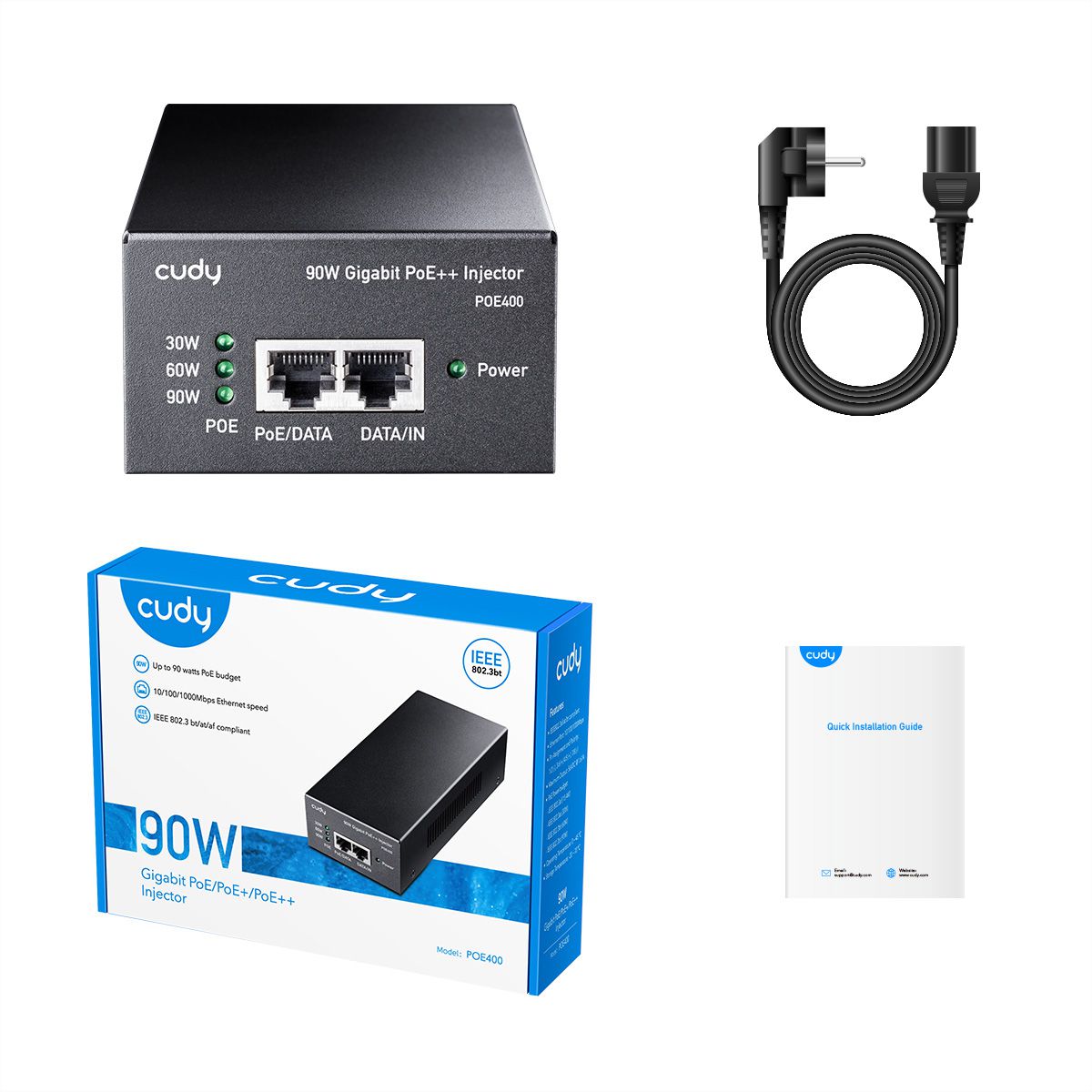 CUDY POE400 90W PoE+/PoE-Injector Gigabit