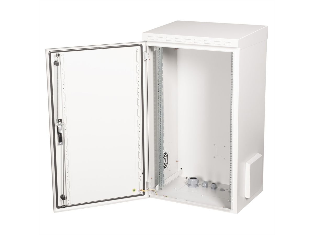 ROLINE 19-inch wall-mounted housing Pro 20 U, 600x450 WxD IP55 outdoor grey