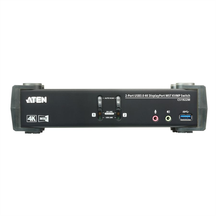 ATEN CS1922M 2-poorts USB 3.0 4K DisplayPort MST KVM switch